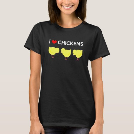 T-shirt Conception J'adore Poules Mignonnes (Devant)