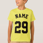 T-shirt Conception jaune et noire du Jersey de sports des<br><div class="desc">Conception jaune et noire du Jersey de sports des enfants | • T-shirt du Jersey d'enfants</div>