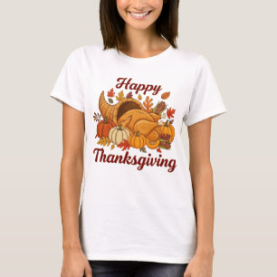 T-shirt Conception Joyeuse Action de grâce — Feuilles d'au