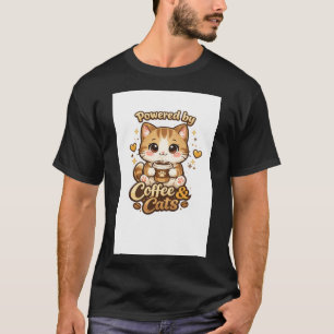 T-shirt Conception Kawaii Chat Mignon Amateur de Café - Al