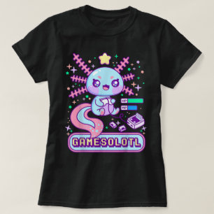 T-shirt Conception Kawaii d'Axolotl de Joueur Mignon