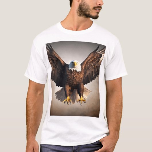 T-shirt Conception majestueuse d'aigle volant - audacieuse (Devant)
