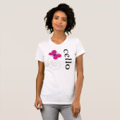 T-shirt Conception mignonne de musique de papillon de (Devant entier)