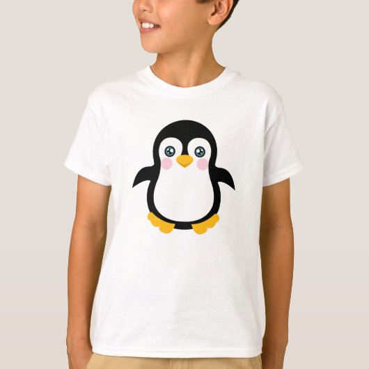T-shirt Conception mignonne de pingouin de bande dessinée (Devant)