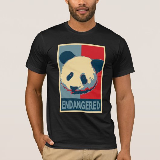 T-shirt Conception mise en danger d'art de bruit de panda (Devant)