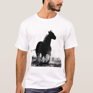 T-shirt Conception moderne à double face à cheval Mens