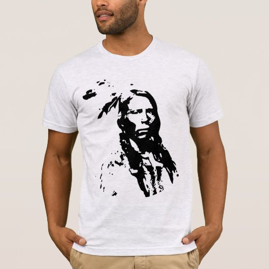T-SHIRT CONCEPTION MODERNE DE NATIVE AMERICAN SIOUX CHIEF (Devant)