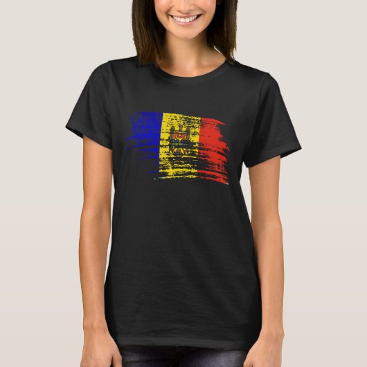 T-shirt Conception moldove fraîche de drapeau (Devant)