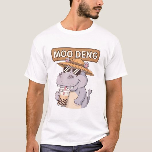 T-shirt Conception Moo-Deng Pour Pygmy Hippo (Devant)