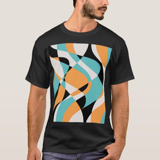 T-shirt Conception Motif sans faille Abstraite Waves (Devant)