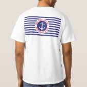 T-shirt Conception nautique avec bandes marines (Dos)