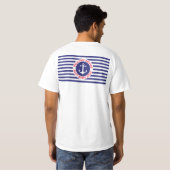 T-shirt Conception nautique avec bandes marines (Dos entier)