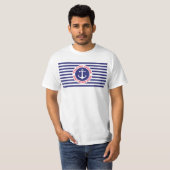 T-shirt Conception nautique avec bandes marines (Devant entier)