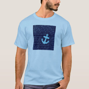 T-shirt Conception nautique d'écriture d'ancre de rayure