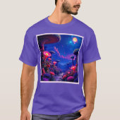 T-shirt Conception nocturne de la forêt de champignons enc (Devant)
