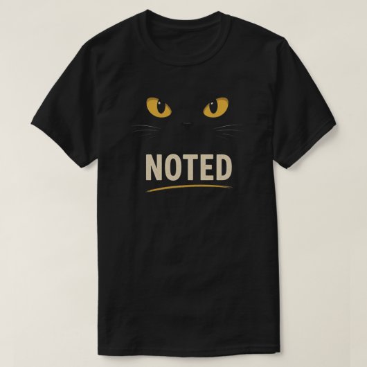 T-shirt Conception Notée des Yeux de Chat Noir (Design devant)