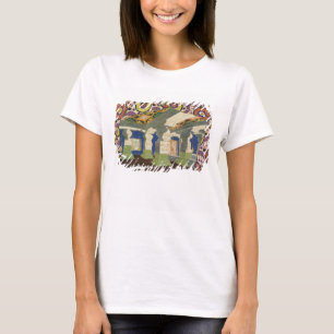 T-shirt Conception orientale de paysage (litho de couleur)