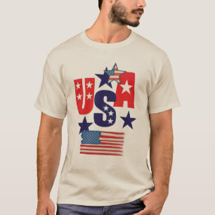 T-shirt Conception Patriotique 5 Étoiles USA – Cadeau de F