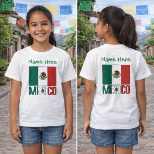 T-shirt Conception personnalisée de nom de drapeau du Mexi