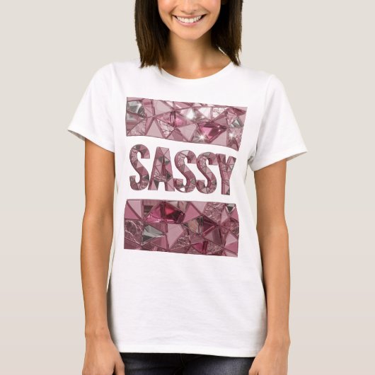 T-shirt Conception personnalisée SASSY rose croquant (Devant)