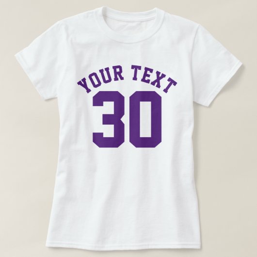 T-shirt Conception pourpre blanche et foncée du Jersey de (Design devant)