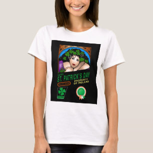 T-shirt Conception Rétro de la Saint-Patrick avec une Fill
