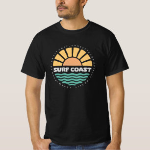T-shirt Conception Rétro de Plage au Coucher du Soleil sur