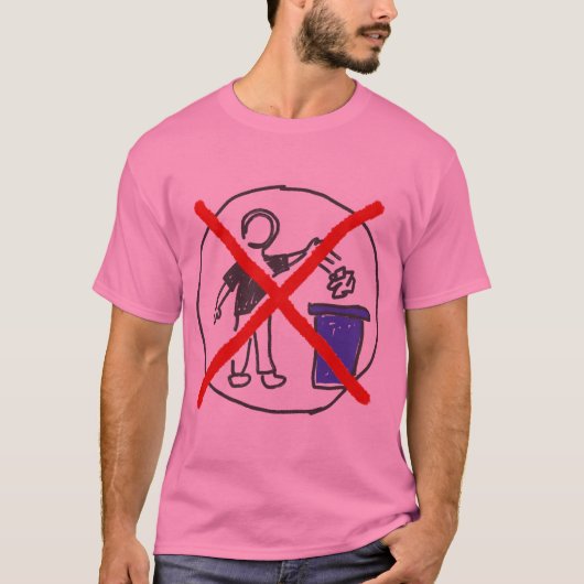 T-shirt Conception Rétro de Terre Propre Sans Déchets (Devant)