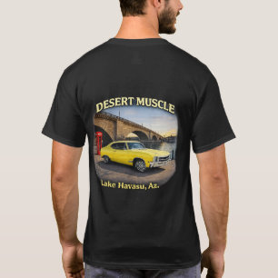 T-shirt Conception Rétro de Voitures Musclées du Désert