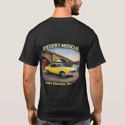 T-shirt Conception Rétro de Voitures Musclées du Désert (Dos)
