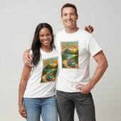 T-shirt conception rétro d'île tropicale (Unisexe)