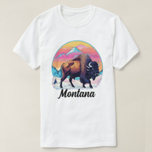 T-shirt Conception rétro les années 70 bison