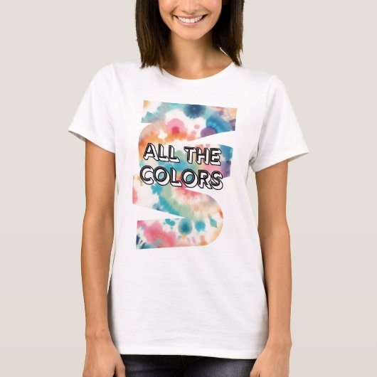 T-shirt Conception Rétro Pastel Tie-Dye (Devant)