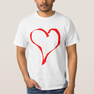T-shirt Conception rouge et blanche de coeur d'amour