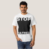 T-shirt Conception simple "rectangle noir STOP HATRED" (Devant entier)