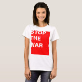 T-shirt Conception simple "rectangle rouge STOP THE WAR" (Devant entier)