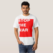 T-shirt Conception simple "rectangle rouge STOP THE WAR" (Devant entier)