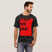 T-shirt Conception simple "rectangle rouge STOP THE WAR" (Devant entier)