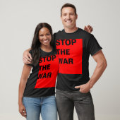 T-shirt Conception simple "rectangle rouge STOP THE WAR" (Unisexe)