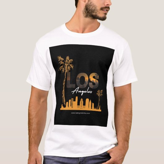 T-shirt Conception Skyline Sunset de Los Angeles (Devant)