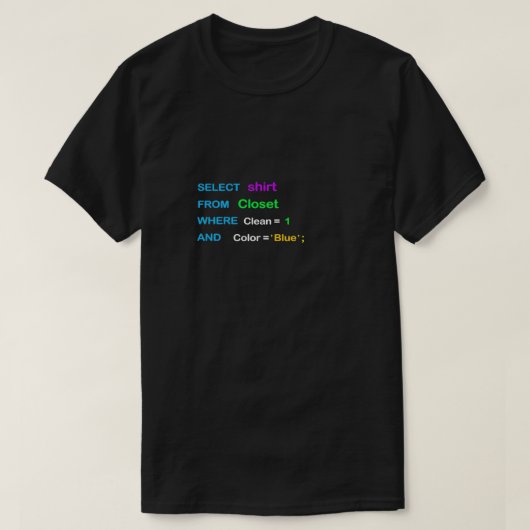 T-shirt Conception SQL amusante pour les programmeurs SQL4 (Design devant)