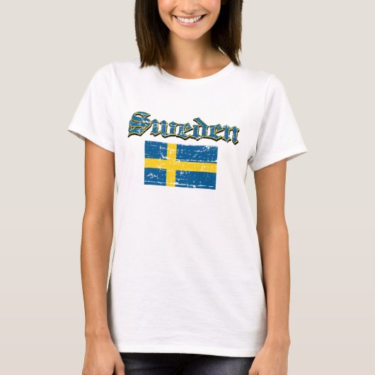 T-shirt Conception suédoise de drapeau (Devant)