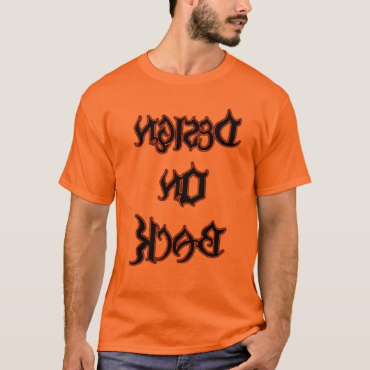 T-shirt Conception sur le dos orange et noir (Devant)