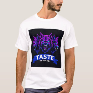 T-shirt Conception Triple Loup Soulignant la Force