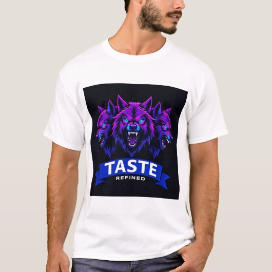 T-shirt Conception Triple Loup Soulignant la Force (Devant)