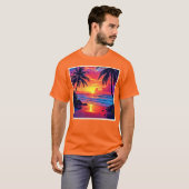 T-shirt Conception Tropical Sunset Paradise (Devant entier)