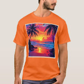 T-shirt Conception Tropical Sunset Paradise (Devant)