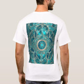 T-shirt Conception Turquoise et Gold Abstract" (Dos)