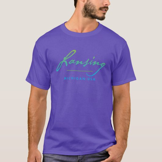 T-shirt Conception typographique de Lansing Michigan (Devant)