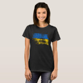 T-shirt Conception ukrainienne fraîche de drapeau (Devant entier)